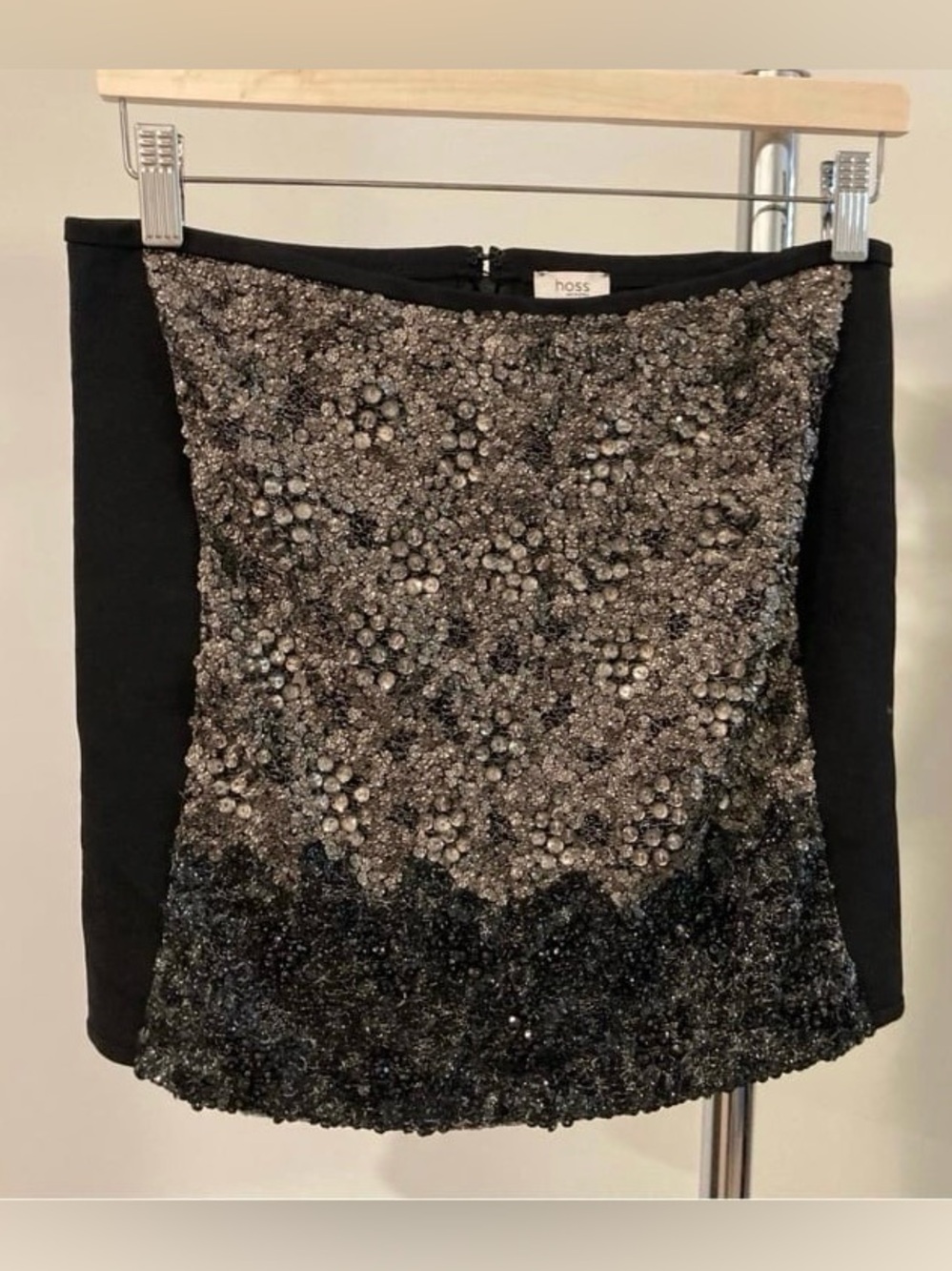 Vintage Hoss Intropia Embellished Sequined Ombrè Mini Skirt Size EU 40